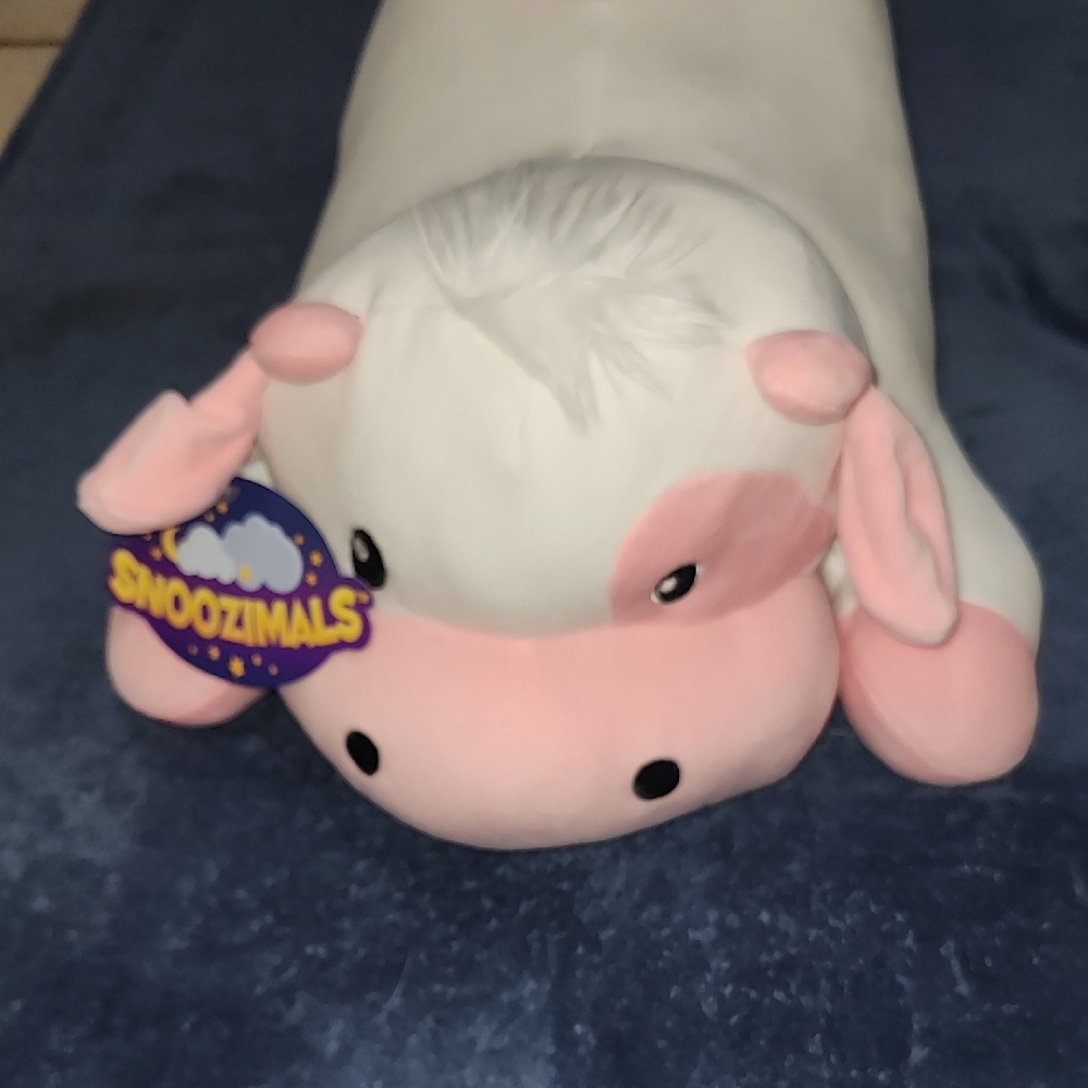 Pink and White Stuffed Cow
